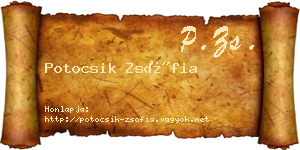 Potocsik Zsófia névjegykártya